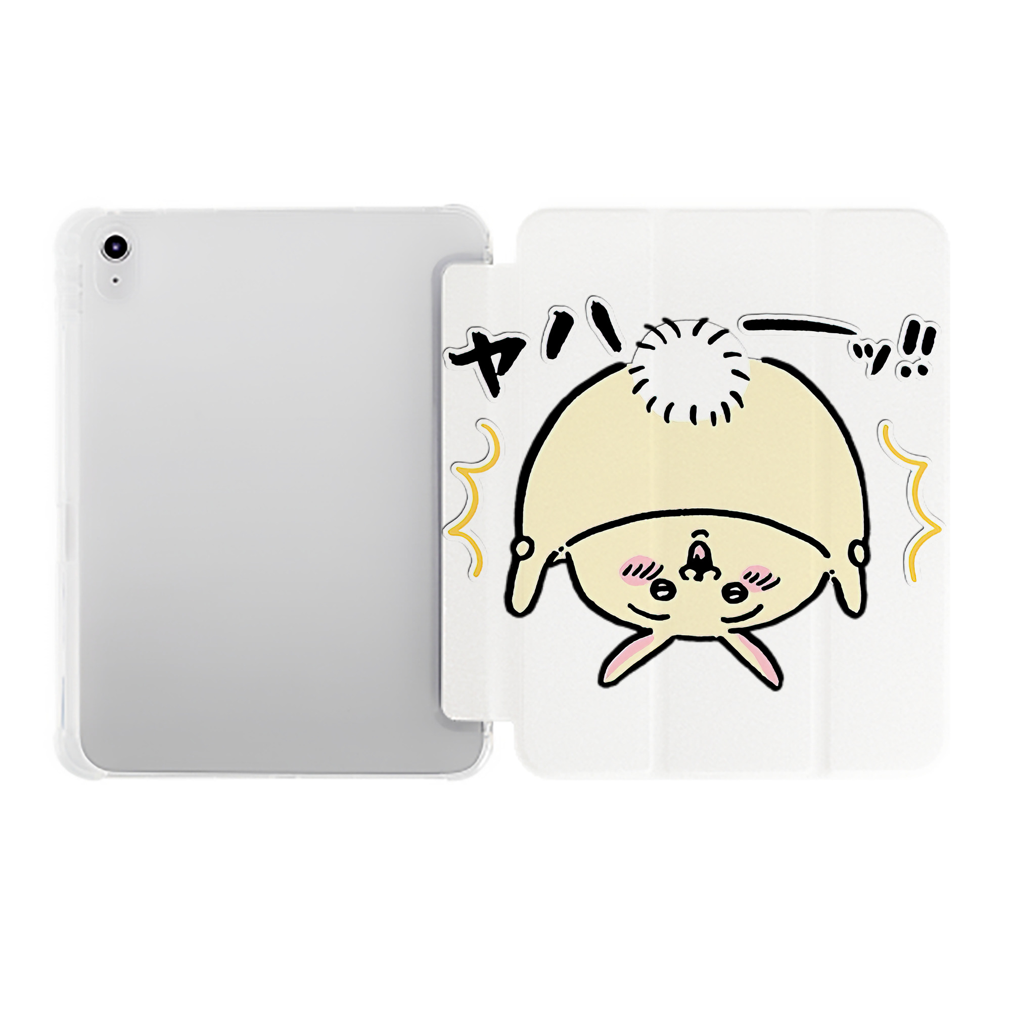 （画像用） ちいかわ うさぎ Chii-kawa usagi IPad ケース ペン収納付き 三つ折りスタンド PUレザー×シリコン 対応機種9.5/10.5/10.9インチ